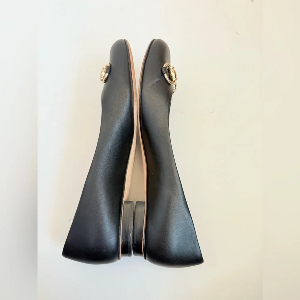 Gucci Horsebit Miro Soft Ballet Flats Black Leather Slip On Ballerina EU 37.5